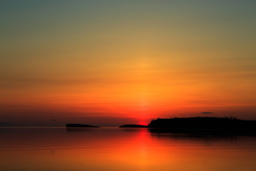 Beautiful sunset over the ocean.