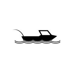 Fishing boat icon. Silhouette vector illustration