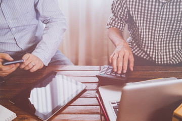Businessmen meeting to discuss and consult on the future plans of their work together