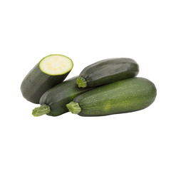Dark green zucchini, isolated on white