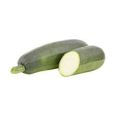 Dark green zucchini, isolated on white