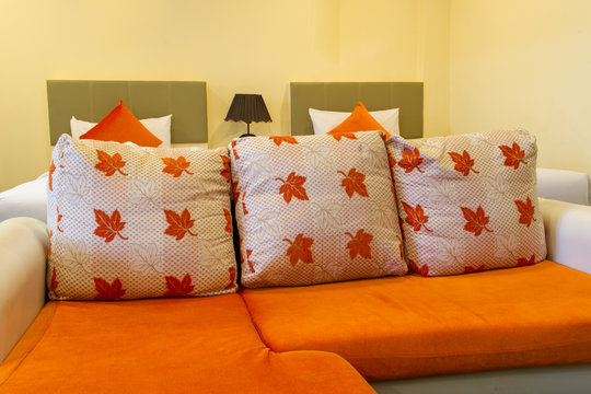 Abstract blur hotel bed room vintage fillter