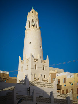 Exterior view of Maruf Ba Jamal Mosque at Shibam, Hadhramaut, Yemen