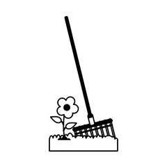 rake gardening tool icon image