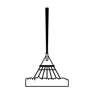 rake gardening tool icon image