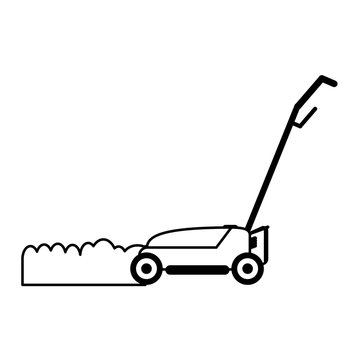 lawn mower gardening tool icon image