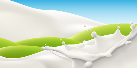 Realistic milk background hig quality vector illustration for design