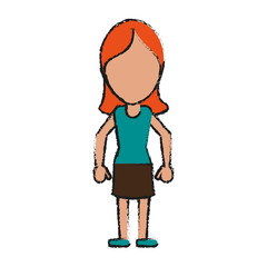 faceless woman wearing skirt  avatar icon image vector illustration design 