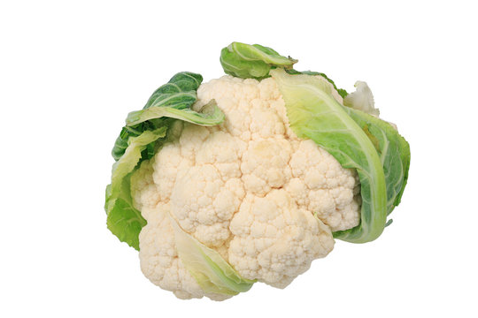 Fresh cauliflower isolated on a white background.