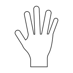 open hand icon image vector illustration design  black line