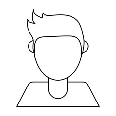 faceless man avatar icon image vector illustration design  black line
