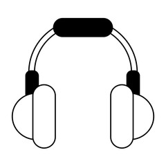 isolated headphones  icon image vector illustration design  black line