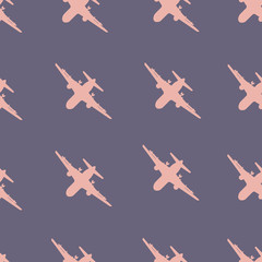 Fototapeta na wymiar Plane seamless vector pattern. Background with airplane icons. Vector illustration.