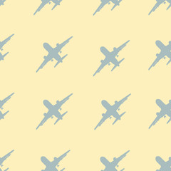 Plane seamless vector pattern. Background with airplane icons. Vector illustration.