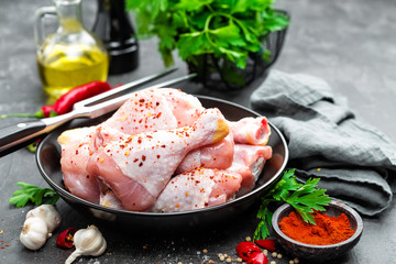 Raw chicken legs, drumsticks