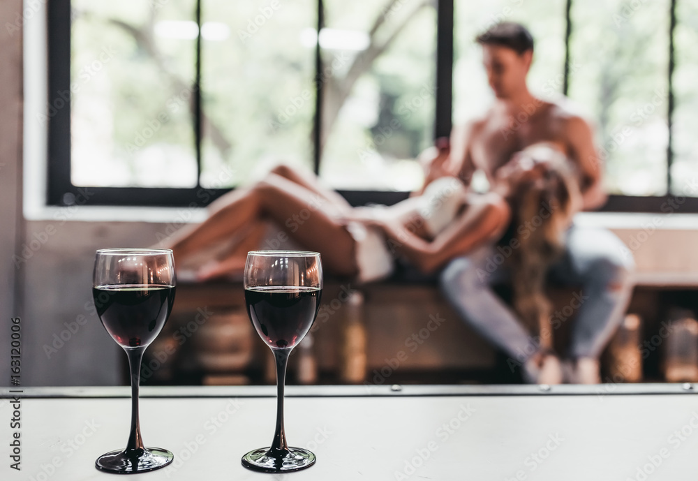 Wall mural Couple on kitchen