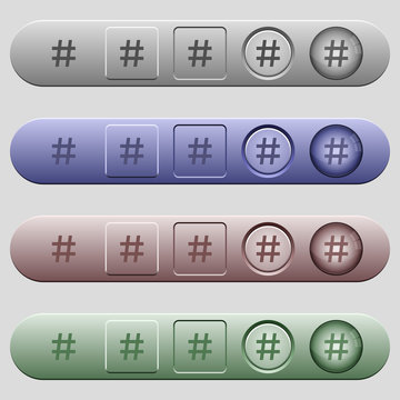 Hash tag icons on horizontal menu bars