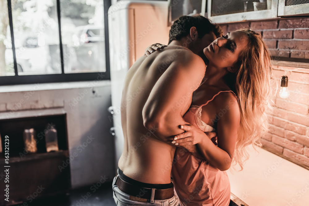 Wall mural couple on kitchen