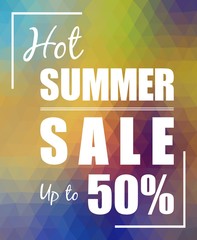 Hot Summer Sale up to 50% over polygonal background