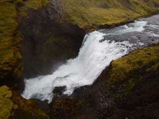 Naklejka na ściany i meble waterfalls cascade at river Skoga in iceland