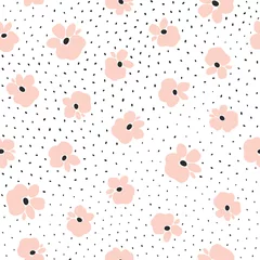 Cercles muraux Polka dot Motif floral sans couture. Illustration vectorielle.