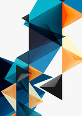 Triangular low poly vector a4 size geometric abstract template