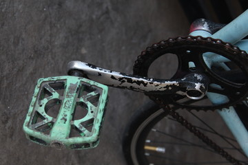 Close up of bicycle paddle 