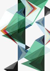 Triangular low poly vector a4 size geometric abstract template