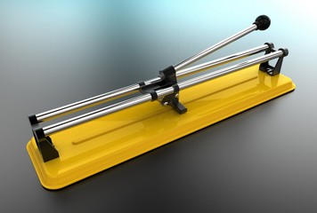 Fototapeta premium 3d illustration of tile cutter isolated on black