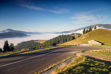 Fototapeta premium Beautiful mountain landscape in Bucovina, Romania