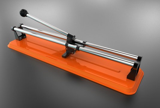 3d illustration of tile cutter isolated on black