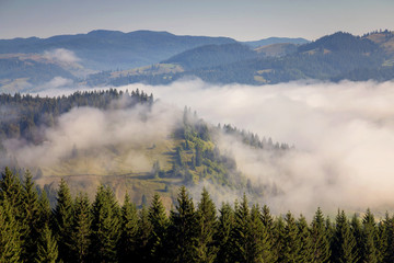 Beautiful mountain landscape in Bucovina, Romania