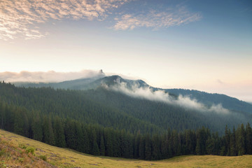 Fototapeta na wymiar Beautiful mountain landscape in Bucovina, Romania