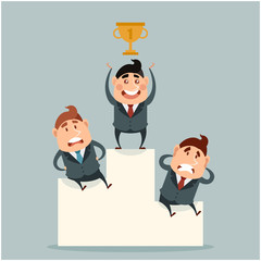 Business concept about success with victory