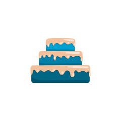Big cake icon vector, flat style, colorful pictogram isolated on white background