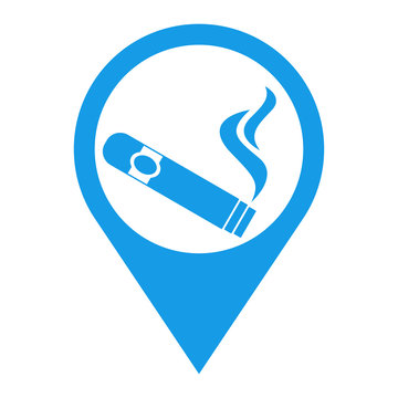 Icono plano localizacion puro con humo azul
