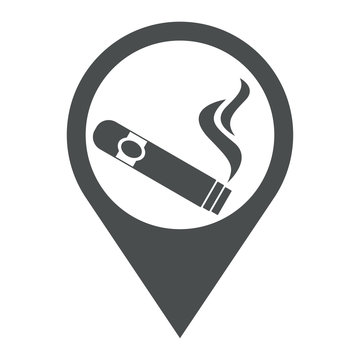Icono plano localizacion puro con humo gris