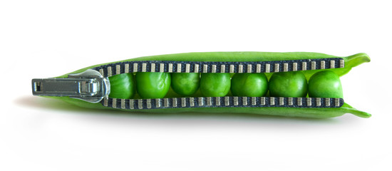 Snap peas zipper concept