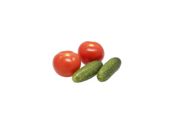 Tomatoes and cucumbers.