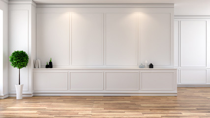 White and Modern room  interior ,empty space ,3d rendering
