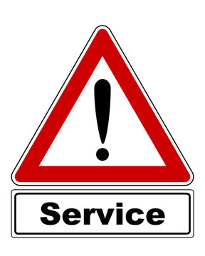 Warnschild mit Ausrufezeichen und Zusatzinformation