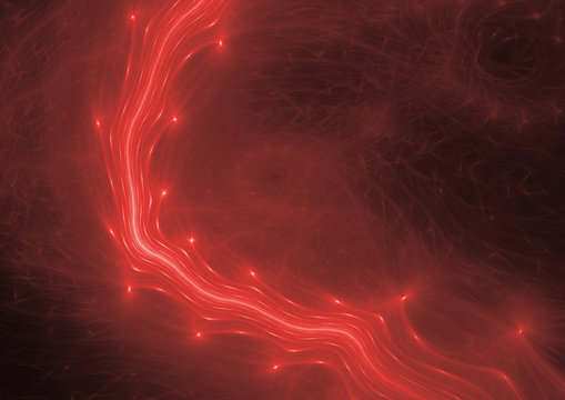 Red flowing plasma, abstract lightning background