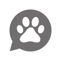 Graue Sprechblase rund - Pfote