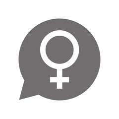 Graue Sprechblase rund - Geschlecht weiblich