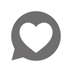 Graue Sprechblase rund - Herzchen