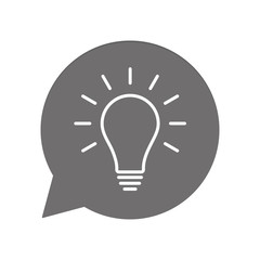 Graue Sprechblase rund - Glühbirne