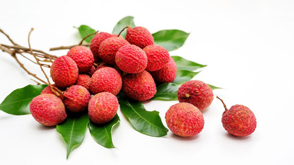 Litchi on a white background.