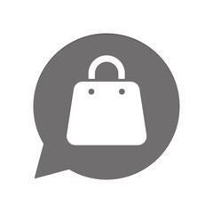 Graue Sprechblase rund - Handtasche