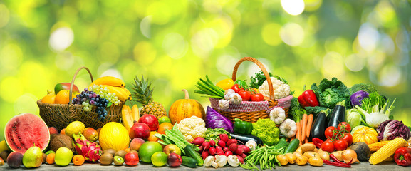 Vegetables and fruits background