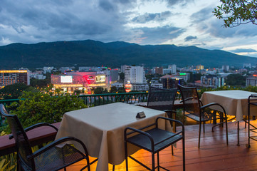 Top view on hotel in Chiang Mai is a city in mountainous northern Thailand